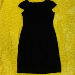 Tahari asymmetrical neckline dress